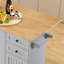 Chariot pour îlot de cuisine roulant 50,9 po avec comptoir pliable en bois à abattants, armoires de rangement, tiroir, support à épices latéral et roulettes verrouillables, îlot de cuisine mobile-885306945