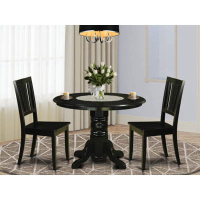 Gallatin Solid Wood Top Pedestal Dining Set