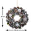 Christmas Hanging Wreath Small - Festive Silver Display with Pine Cones-645065719