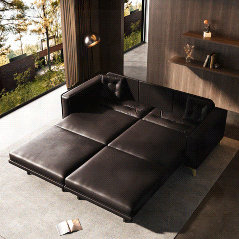 92.1" King Size Pull Out Sofa Bed, Dark Brown