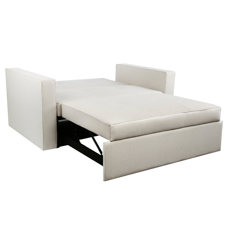 Bevers 2 Seater Linen Blend Sofa Bed, White