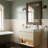 30" Floating Bathroom Vanity with 1 Drawer,Open Shelf and Ceramic Basin-1494267643
