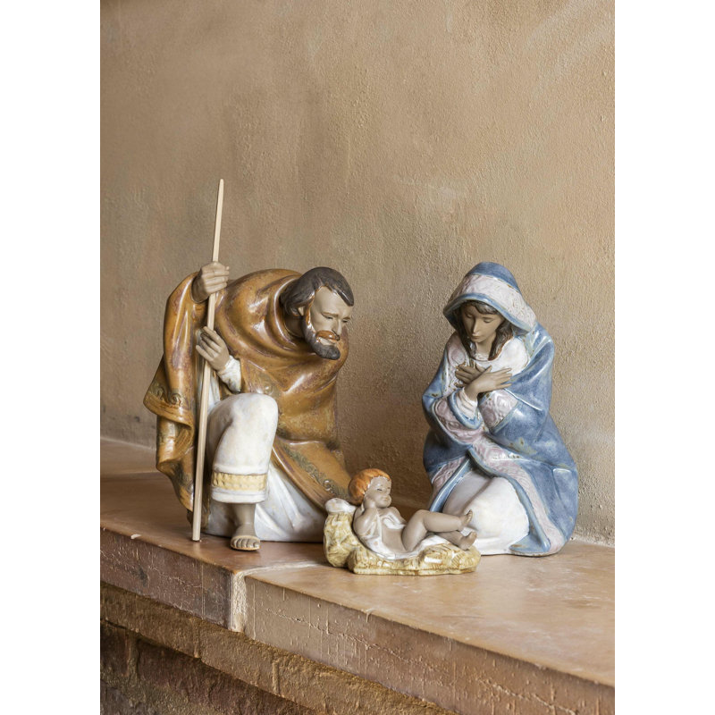 Baby Jesus Figurine, Gray/Yellow