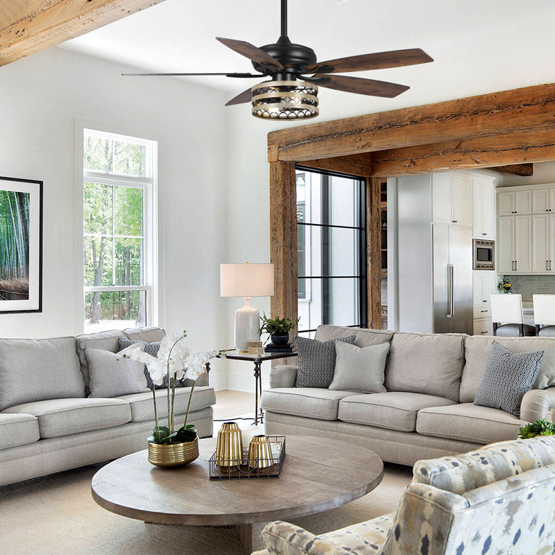 52" Rivenburg 5 - Blade Smart Ceiling Fan with Dimmable Light Kit, APP/Remote with Alexa and Google Assistant