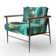 Mowatt Mettalic II - Fauteuil d'appoint rembourré vert et doré Glam