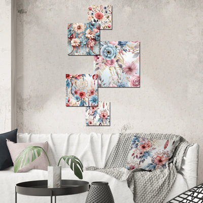 Arda - Ensemble de 5 décorations murales florales