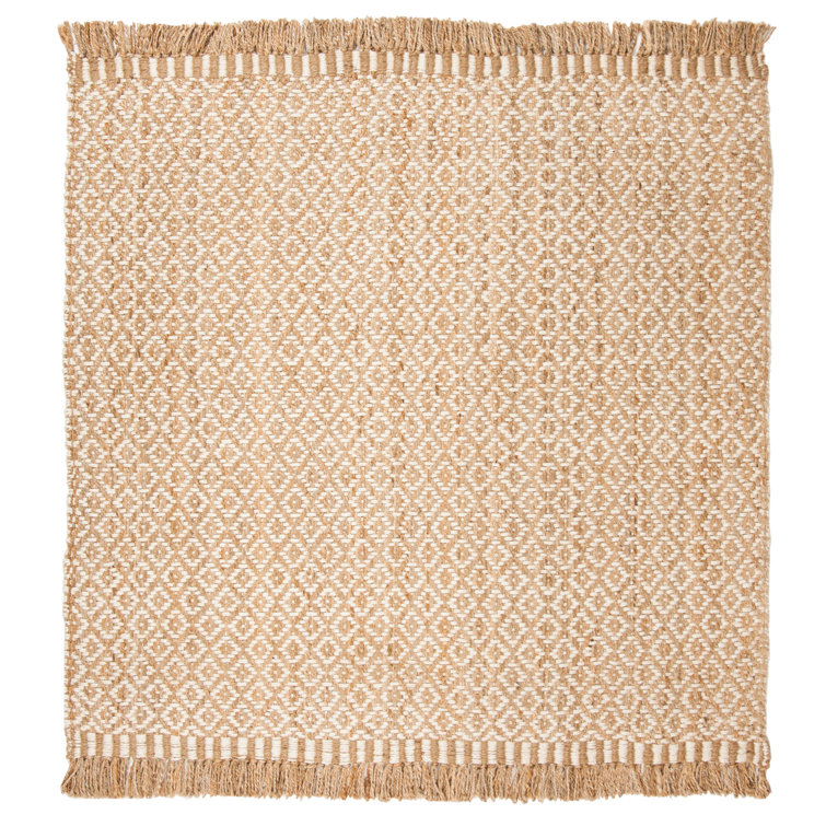 Nicholson Natural Fiber Hand Woven Jute Geometric Rug