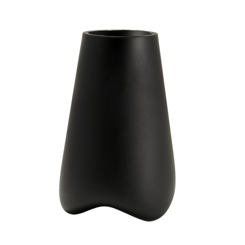 Nano Resin Pot Planter, 11" H x 5.5" W x 5.5" D, Black