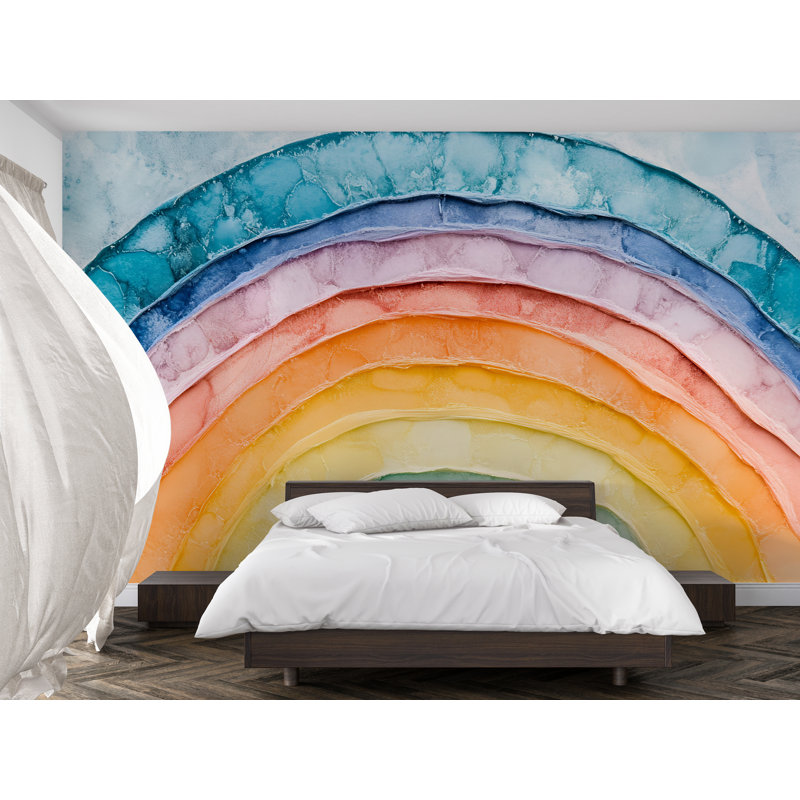 Papier peint texturé Rainbow Waves, L 144 po x l 100 po, Non tissé