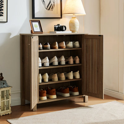 Shoe Storage Cabinet, Accent Cabinet, Entryway Cabinet With Doors And Shelves, Shoe Storage Organizer For Home