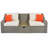 Ensemble de canapé de patio en osier 3 pièces Adelean, ensemble de canapé d'extérieur avec coussins, coussins, repose-pieds et table-88363994