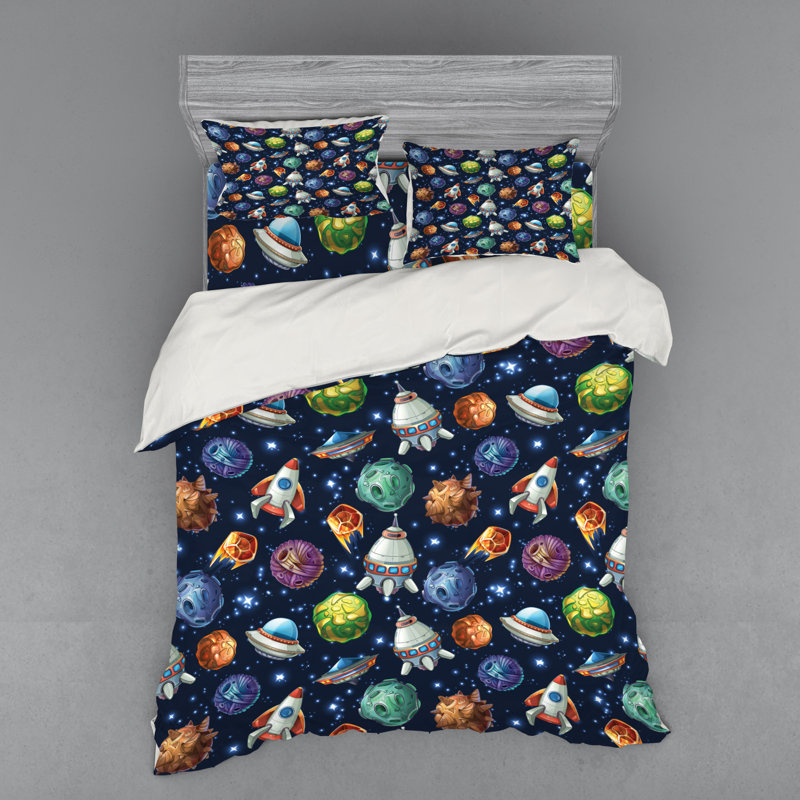 Ensemble de housse de couette space, Housse de couette grand + 3 pièces supplémentair