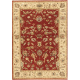 Essence Hand Knotted Wool Area Rug in Red