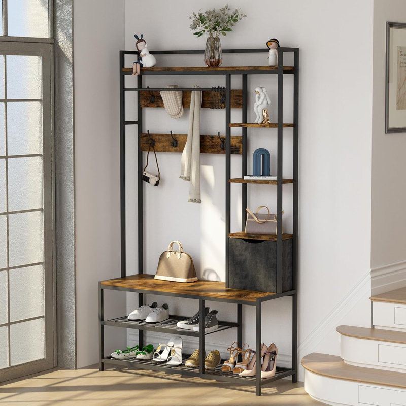 Metal Freestanding 12 - Hook Coat Rack