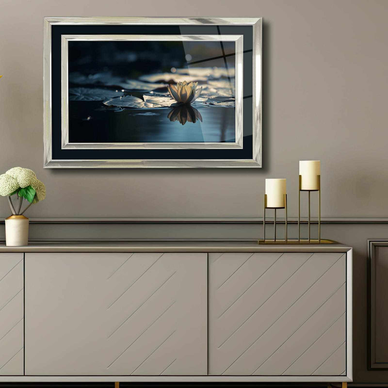 Élégante peinture décorative encadrée, 17,0 po x 25,6 po | 100% verre acrylique (épaisseur: 0,04 pouce) et cadre en bois massif (épaisseur: 1,0 pouce) | Art mural parfait pour le salon, la chambre à coucher et le bureau