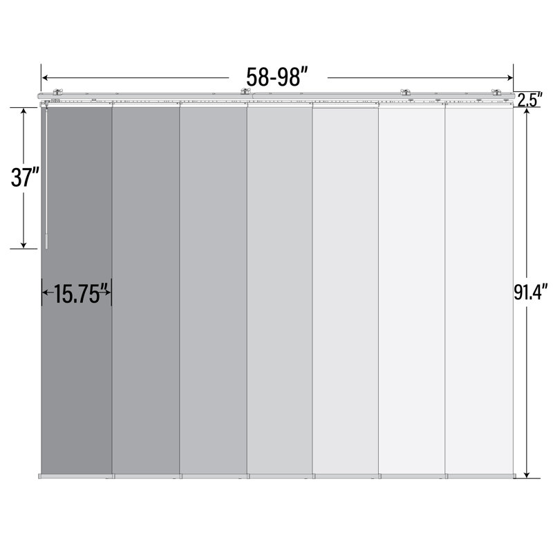 Rail extensible à panneau simple Cornsilk de l 58 po à 98 po x H 91,4 po