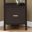 Bibliothèque, étagère, coin, échelle, H 69 po, bureau, chambre à coucher, stratifié brun