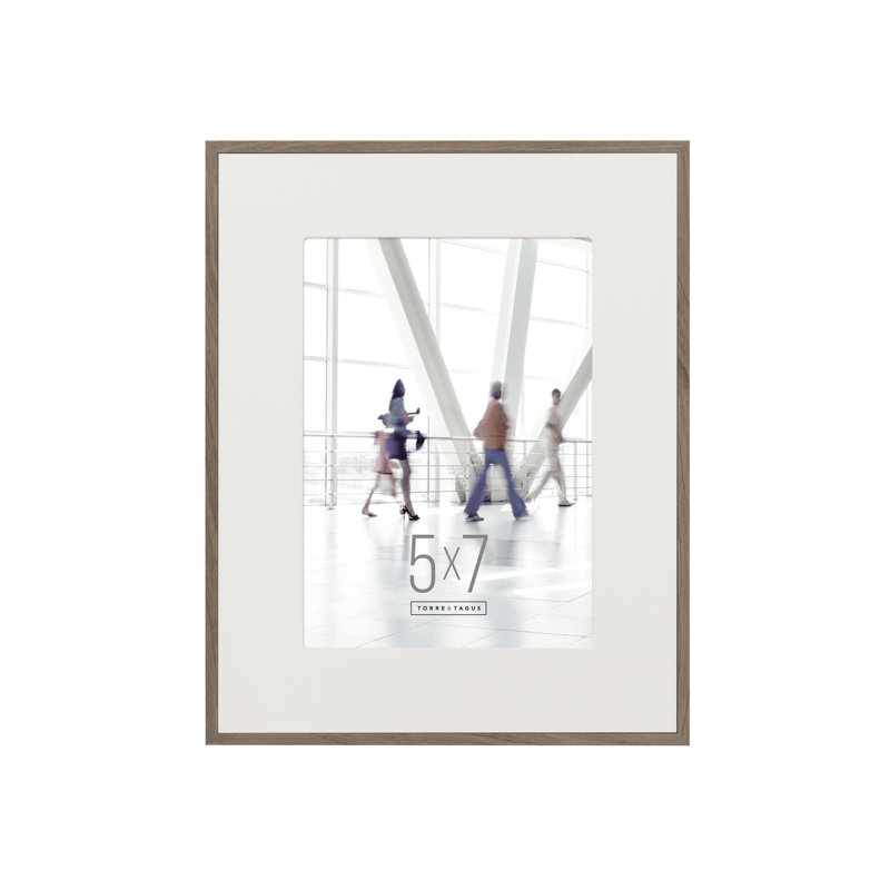 Cadre photo en placage de bois avec passe-partout 5 po x 7 po Gallery, 5 po x 7 po, Frêne