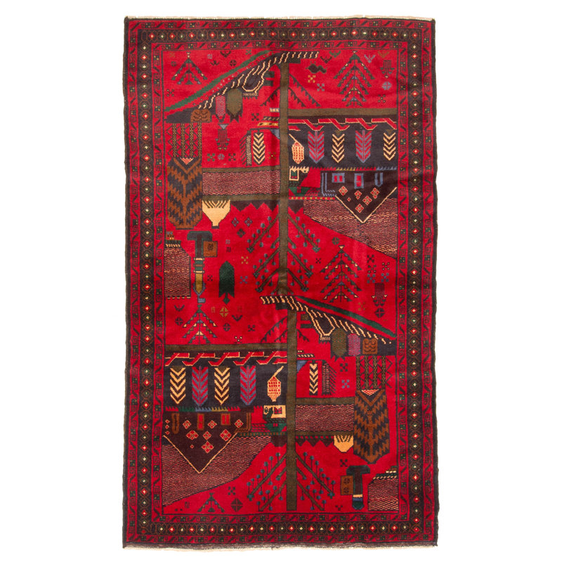 Teimani Red Rug 3'9" x 6'4"