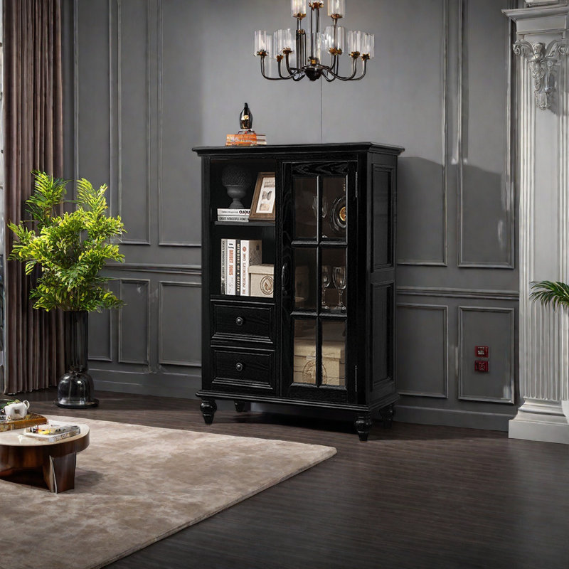 Armoire de rangement noire pour le salon