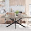 Table de salle à manger rectangulaire extensible de 55,11 po à 70,86 po, plateau Carole gris avec plaque centrale embossée de même couleur, avec boîte de rangement, convient aux salles à manger, cuisines et salons, gris