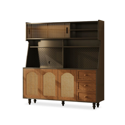 Buffet en noyer massif et bois manufacturé