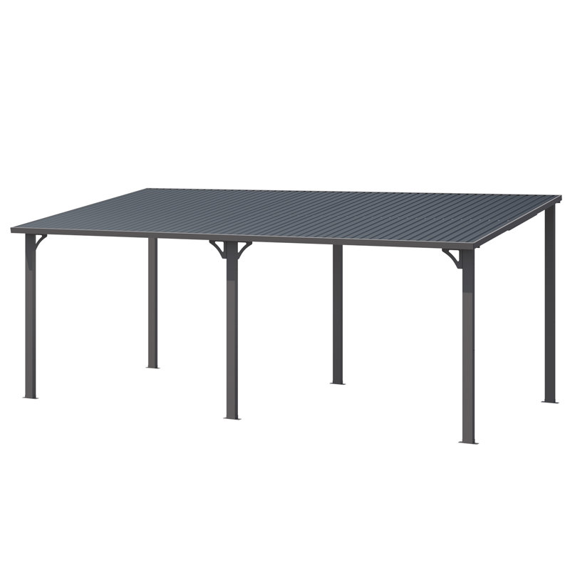 Hardtop Gazebo With Galvanized Steel Sloping Roof, 98.4" H x 235" W x 110" D