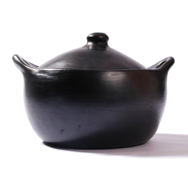 Marmite ancienne avec couvercle en terre cuite, 6 pte