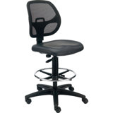 Backed Adjustable Height Ergonomic Lab Stool with Footring Wheels
