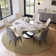 Modern Round Dining Table for 4-6 with Sintered Stone Tabletop, X Carbon Steel Base Pre-Assembly