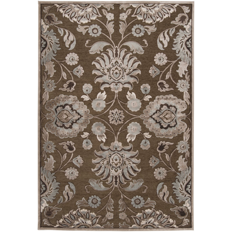 Tapis brun foncé / gris clair Cashwell Cashwell, Rectangle 8 pi 8 po x 12 pi