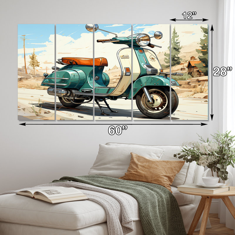 Scooter vert rétro électrique II 5 pièces