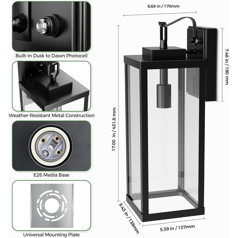 Square Wall Light Armed Sconce