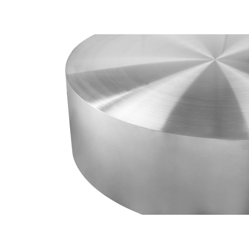 Table basse ronde en métal Jalisia, Argent argent