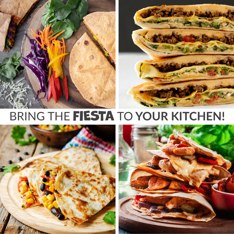 6-Wedge Electric Quesadilla Maker with Extra Stuffing Latch