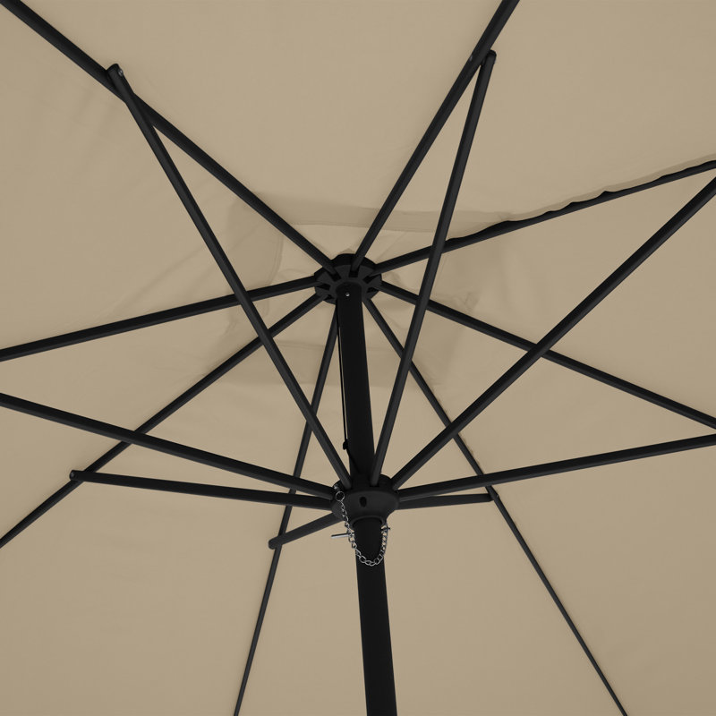 Latitude Run® 10' x 8' Patio Square Market Umbrella with Skirted Canopy With Base, Beige