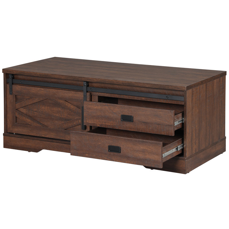 Glenford Farmhouse Coffee Table, Brown, Brown