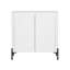 Armoire d'appoint moderne 32 "avec tablettes réglables et pieds en métal blanc Abbey-534453714