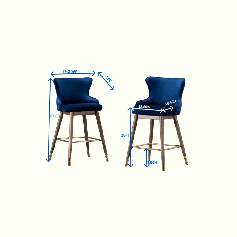 Ensemble de 2 tabourets de bar rembourrés, Polyester gris