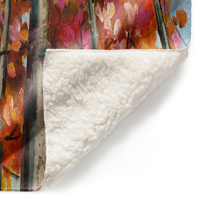 Couverture sherpa sapin doux rouge