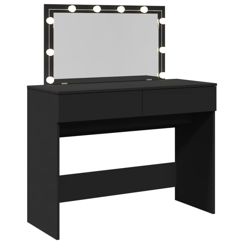 Dressing Table with Mirror, Black