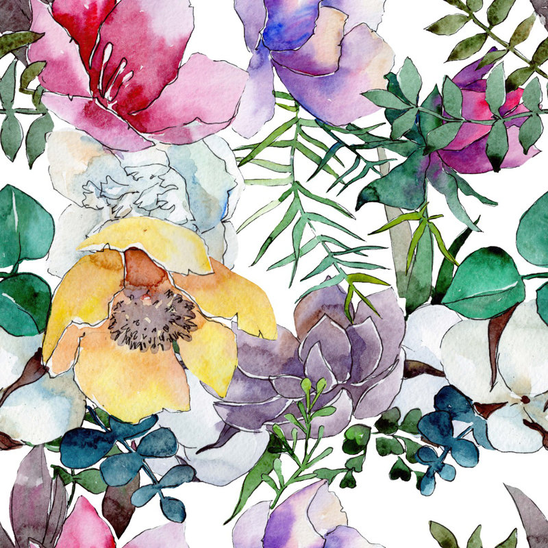 Peel & Stick Floral Wall Mural, 0.84' W x 8.34' L