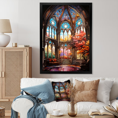 Church Stained Glass Windows II On Canvas Print