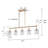 5-Light Clear Glass Linear Kitchen Island Pendant