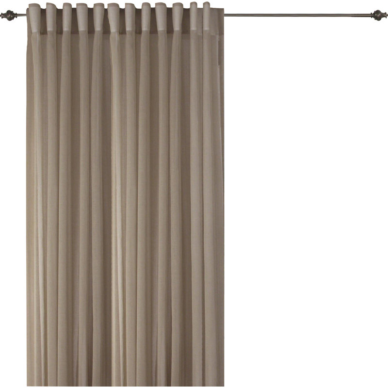 Aonan Semi Sheer Curtain Single Panel, Linen