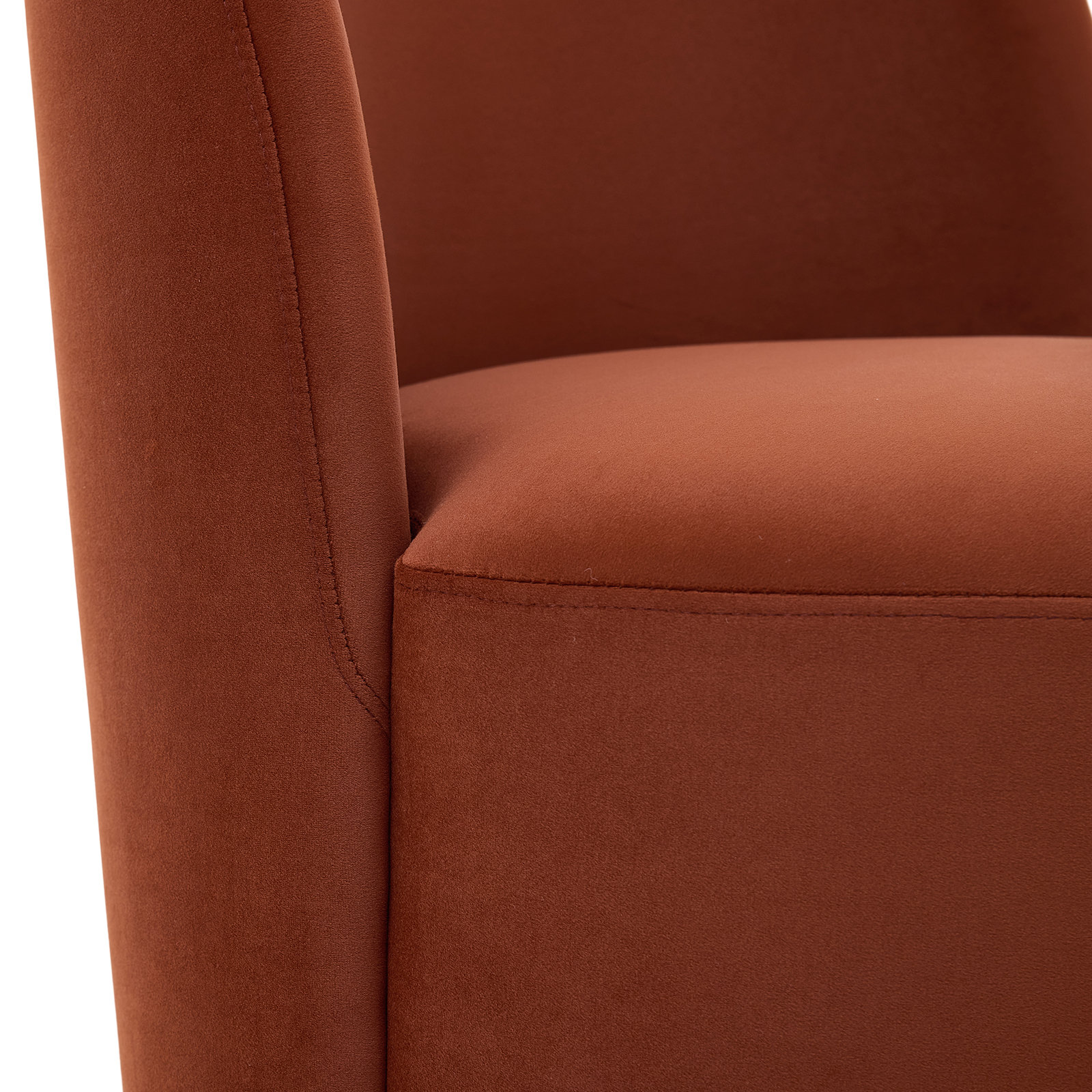 Basel Swivel Dining Chair, Terracotta Performance Velvet