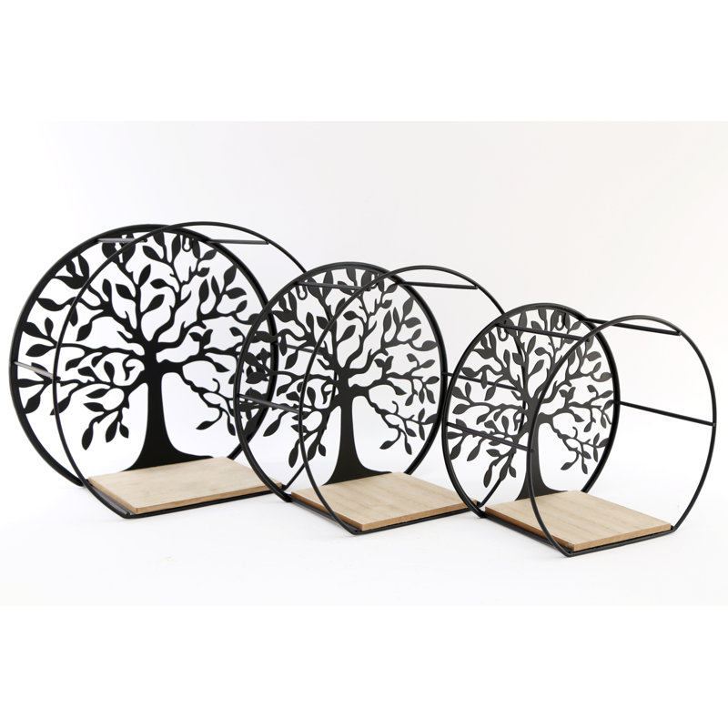 Hibba 3 Piece Circle Accent Shelf
