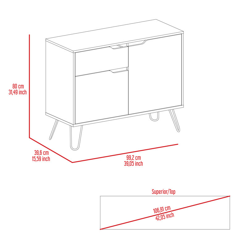 Duflos 2 Door, 1 Drawer Sideboard
