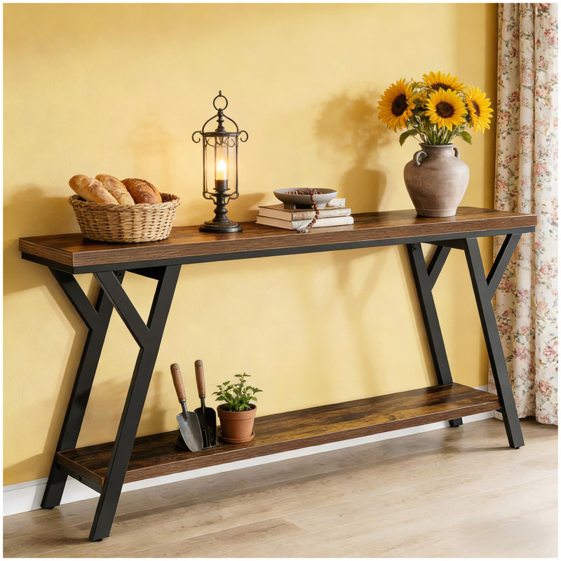 Table de canapé, console à 2 niveaux, canapé de table