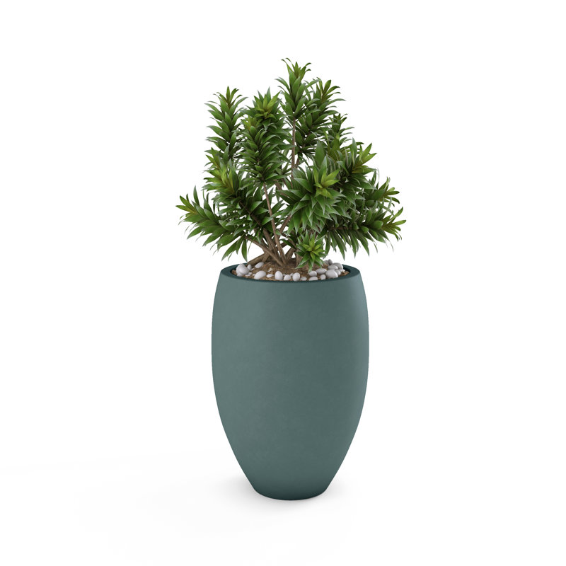Brandy Concrete Planter, 23" H x 18" W x 18" D, Dover Blue